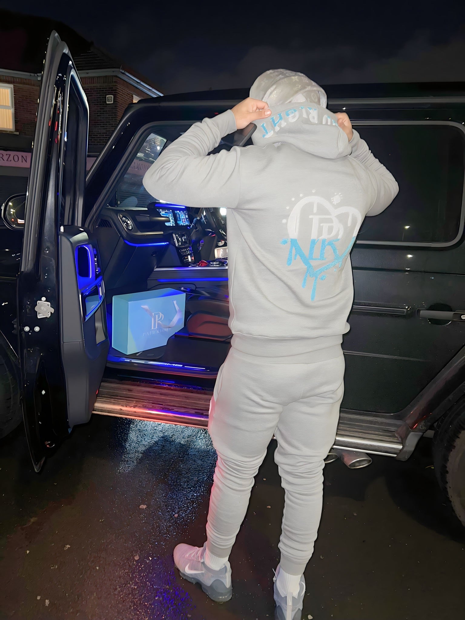 PR HD Grey Chenille 2 Tone Tracksuit Set