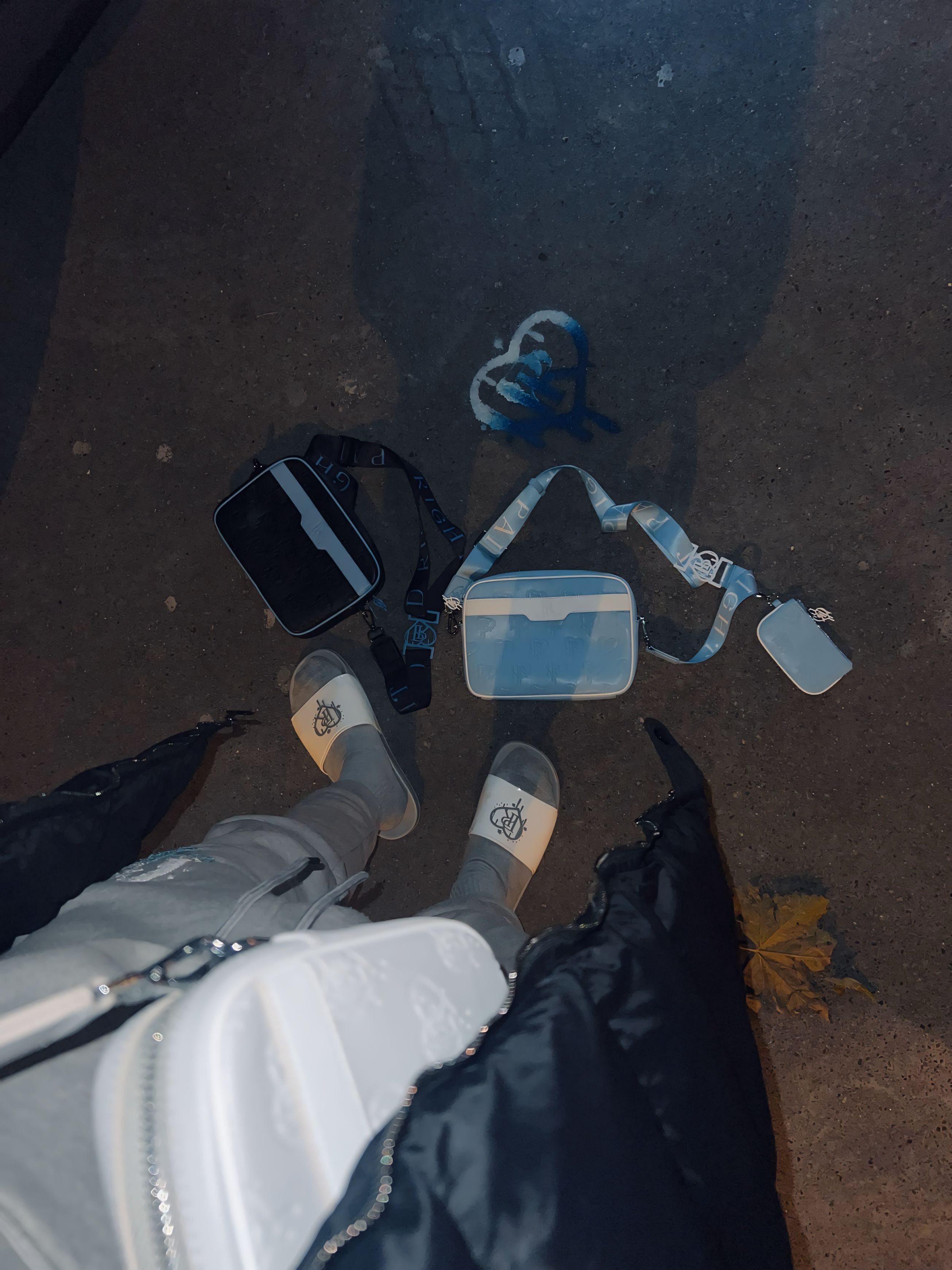 PR Messenger Bag - Baby Blue x White