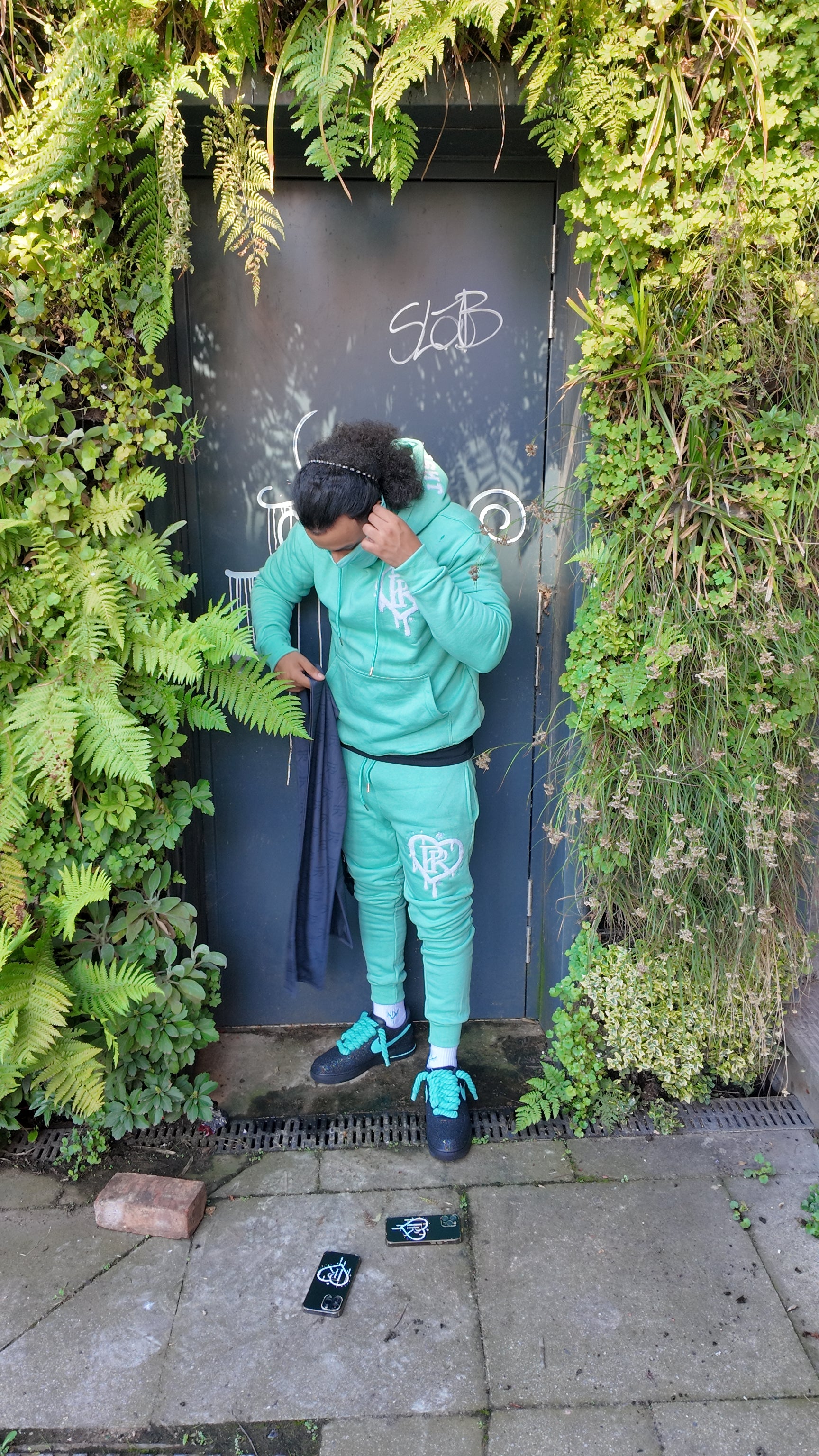 PR HD Tiffany Green Chenille Tracksuit Set