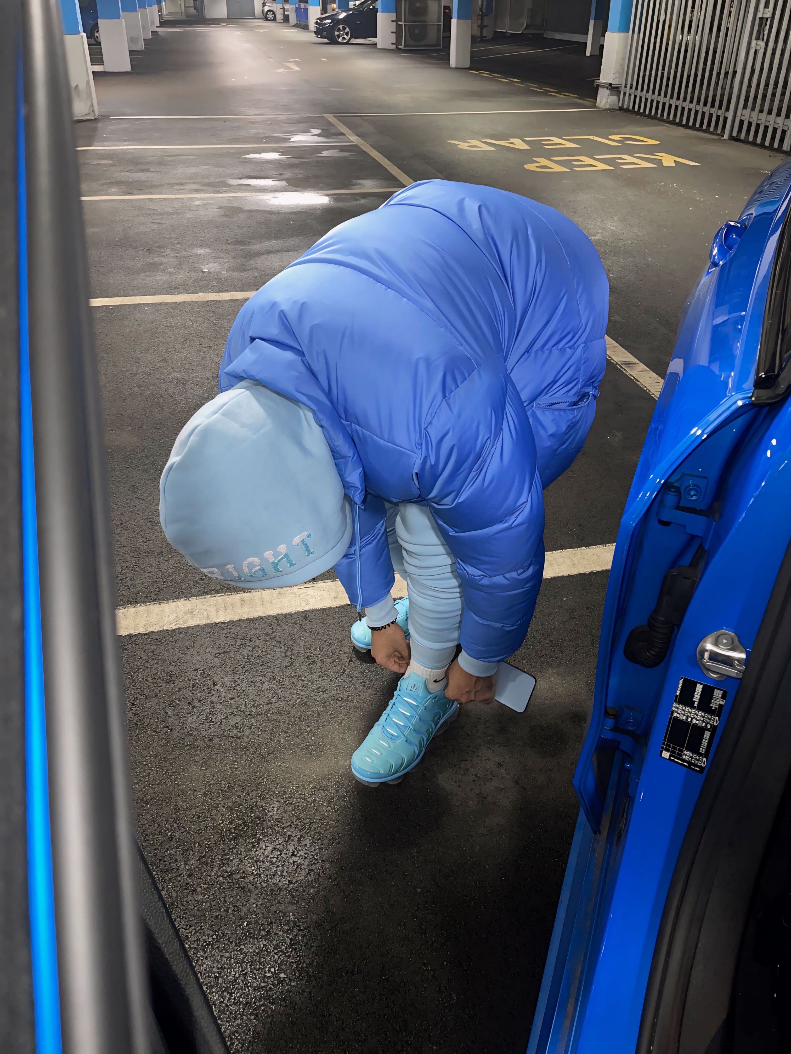 PR HD Sky Blue Chenille 2 Tone Tracksuit Set