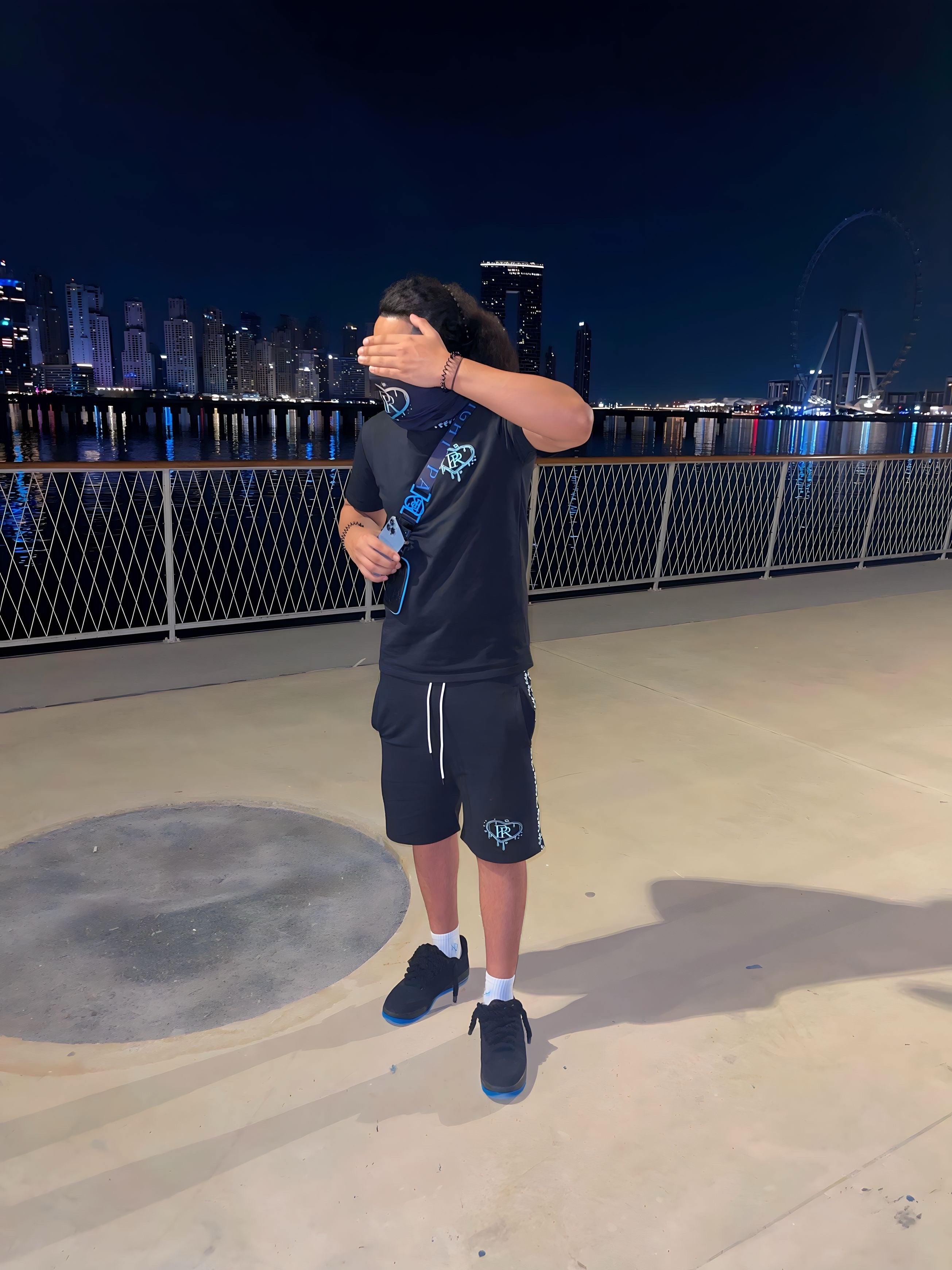 PR HD Black x Light Blue Flo Sided Short Set