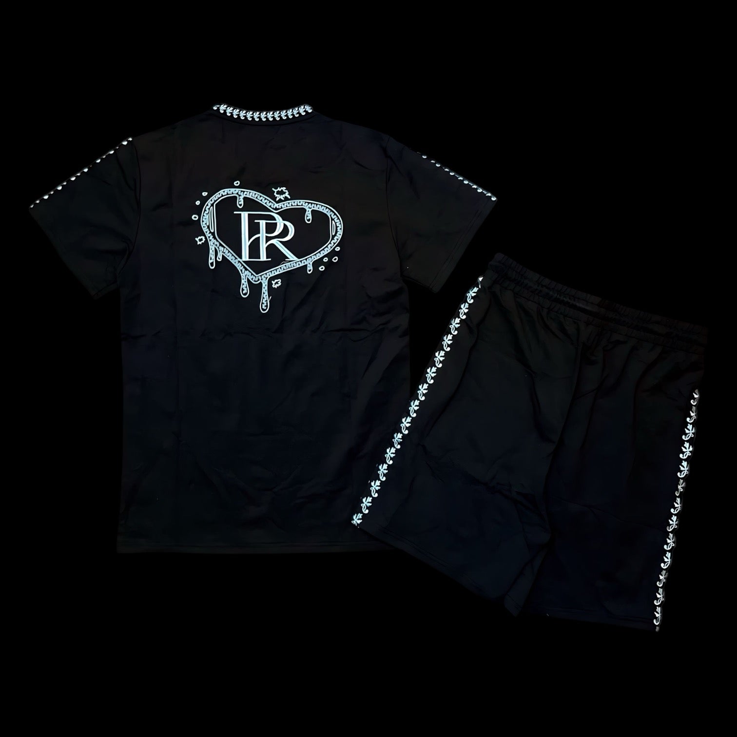 PR HD Black x Light Blue Flo Sided Short Set