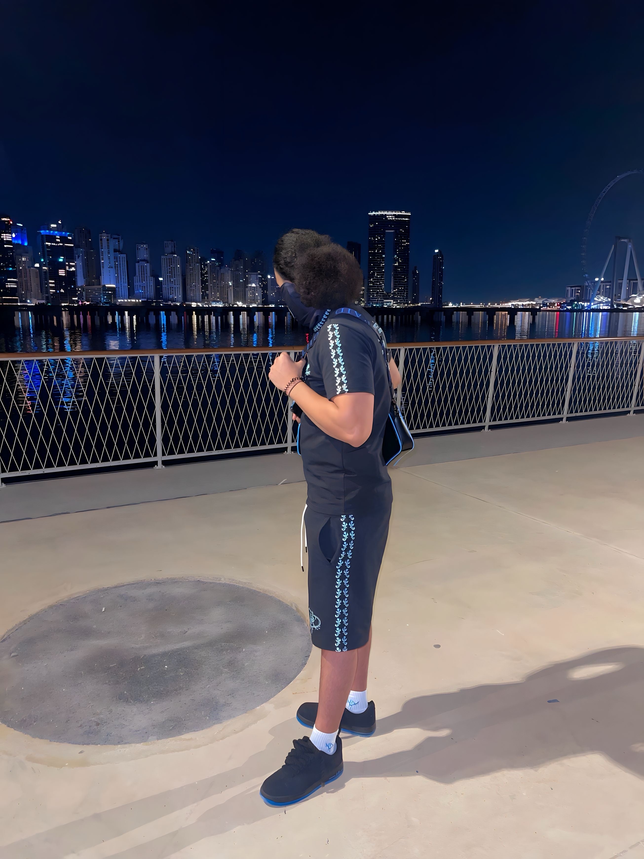 PR HD Black x Light Blue Flo Sided Short Set