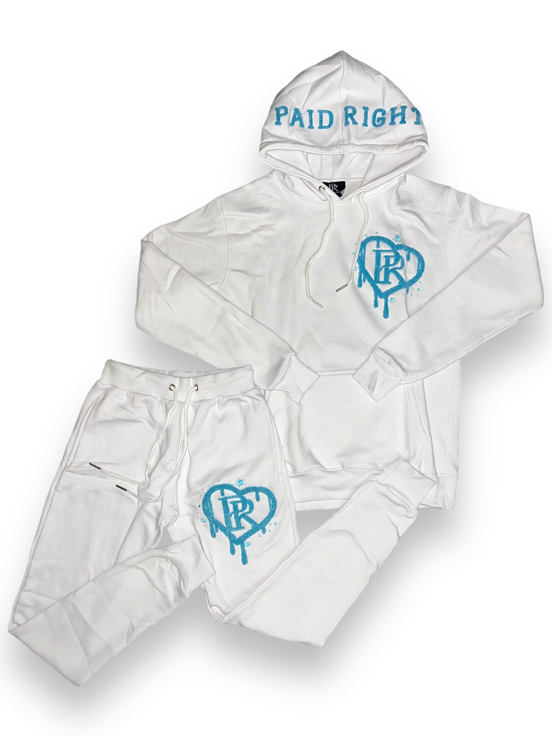 PR HD White Chenille Tracksuit Set