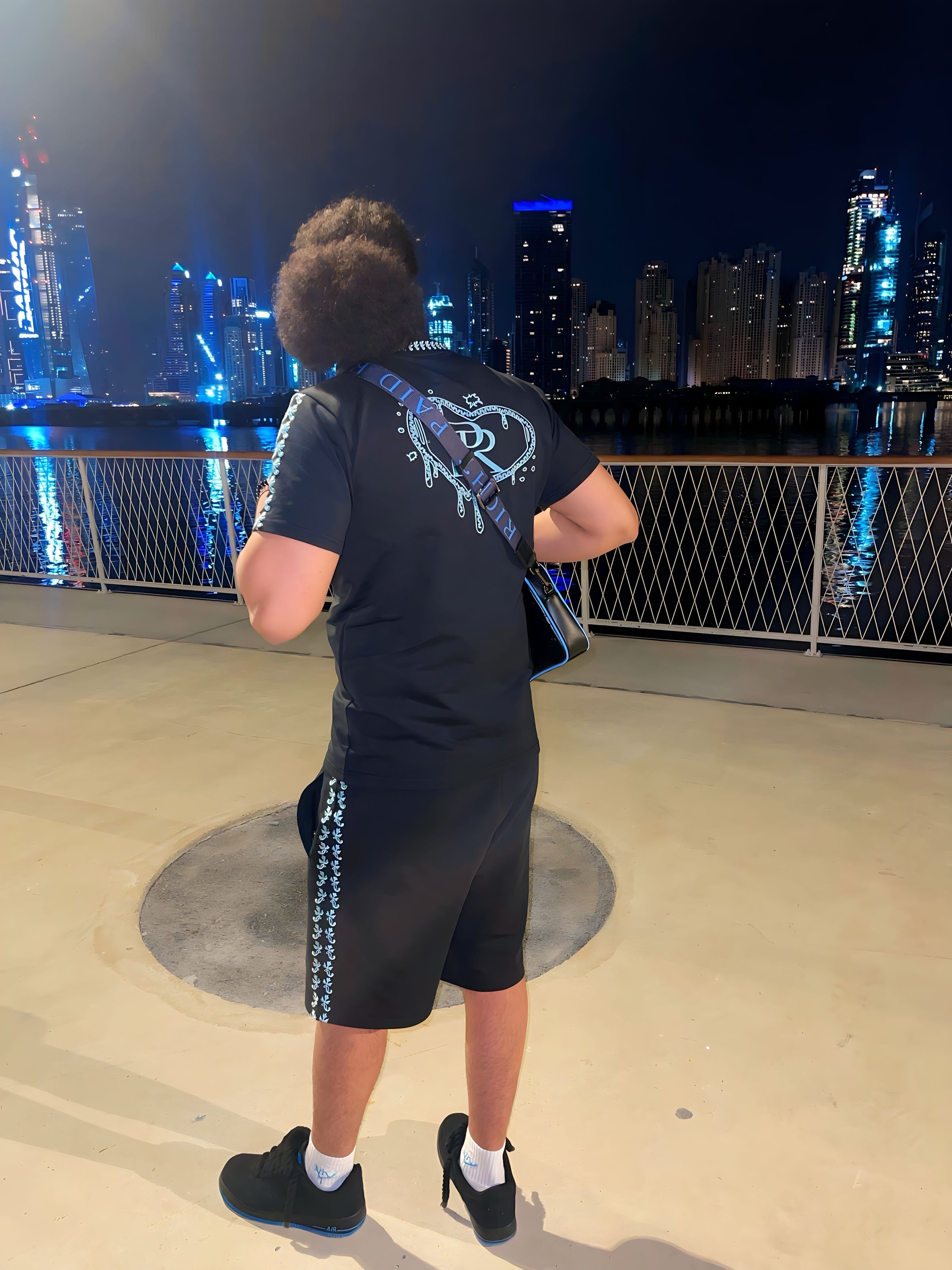 PR HD Black x Light Blue Flo Sided Short Set