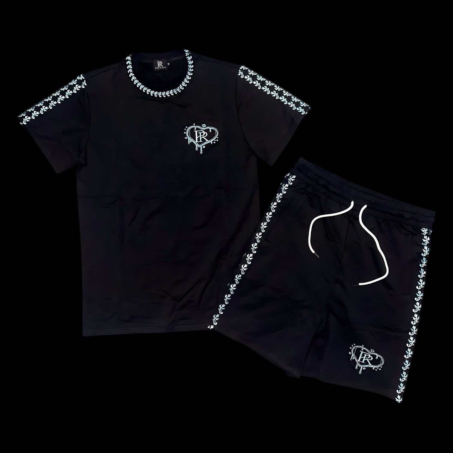 PR HD Black x Light Blue Flo Sided Short Set