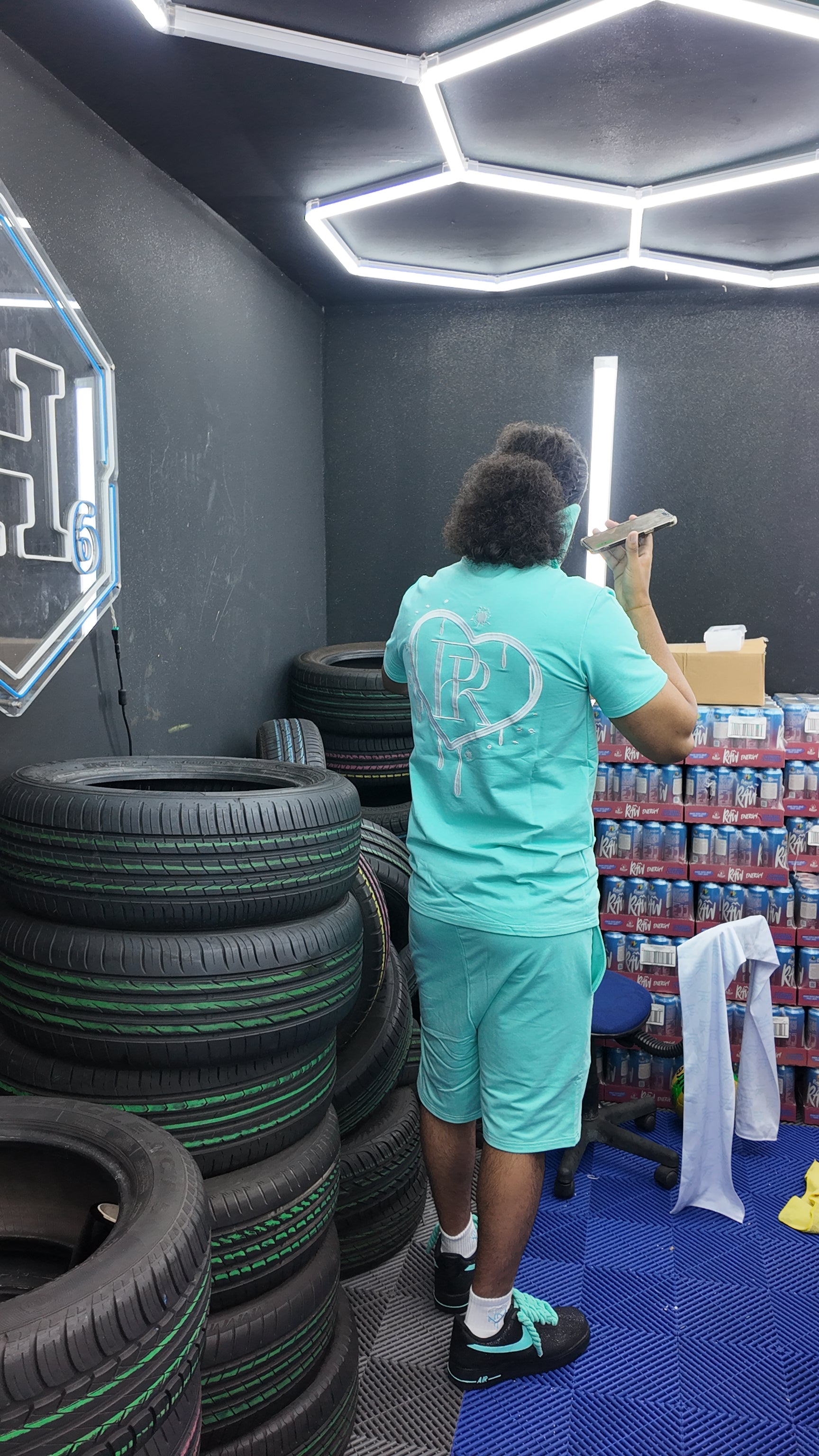 PR HD Tiffany Green Embroidered Short Set