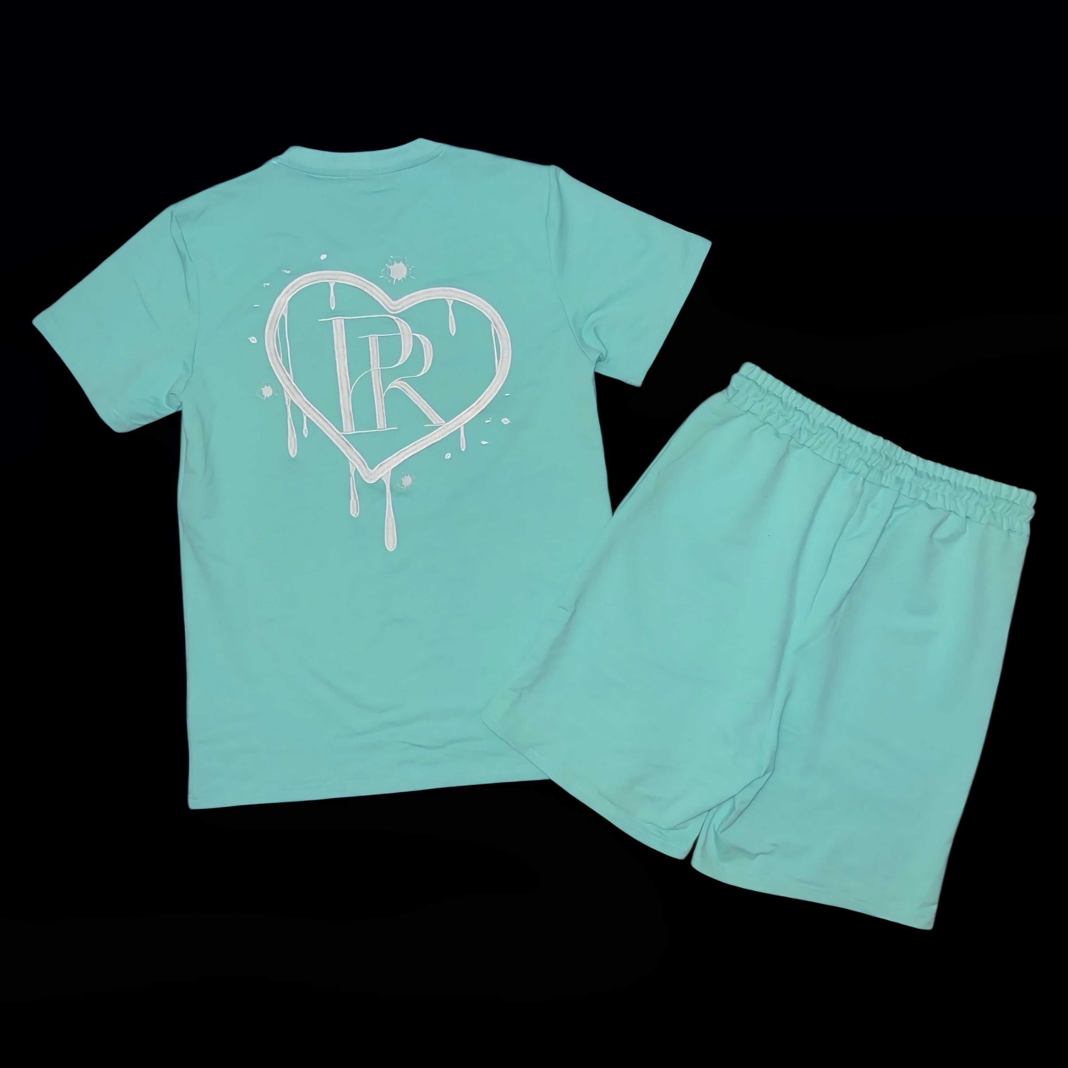 PR HD Tiffany Green Embroidered Short Set