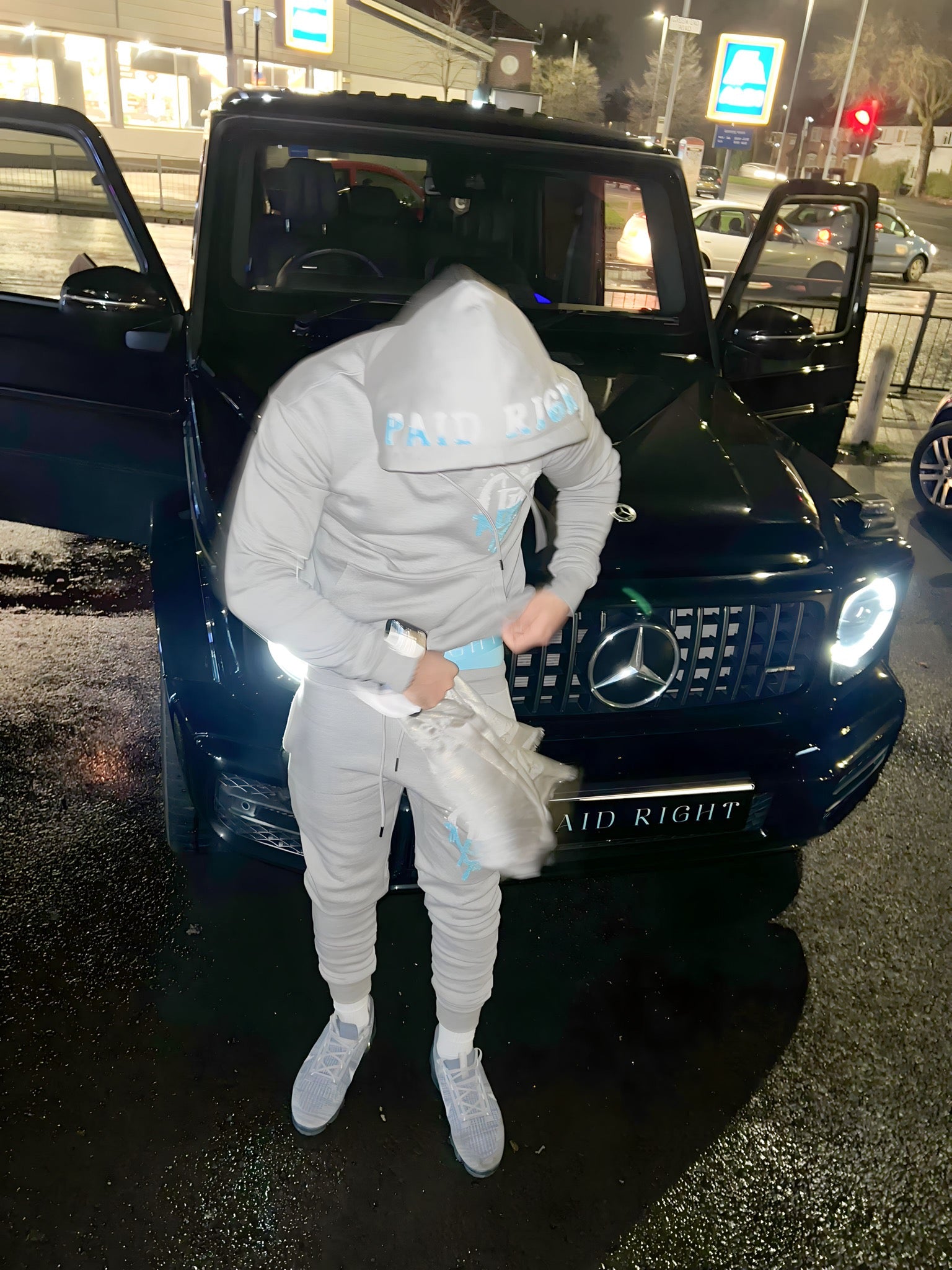 PR HD Grey Chenille 2 Tone Tracksuit Set