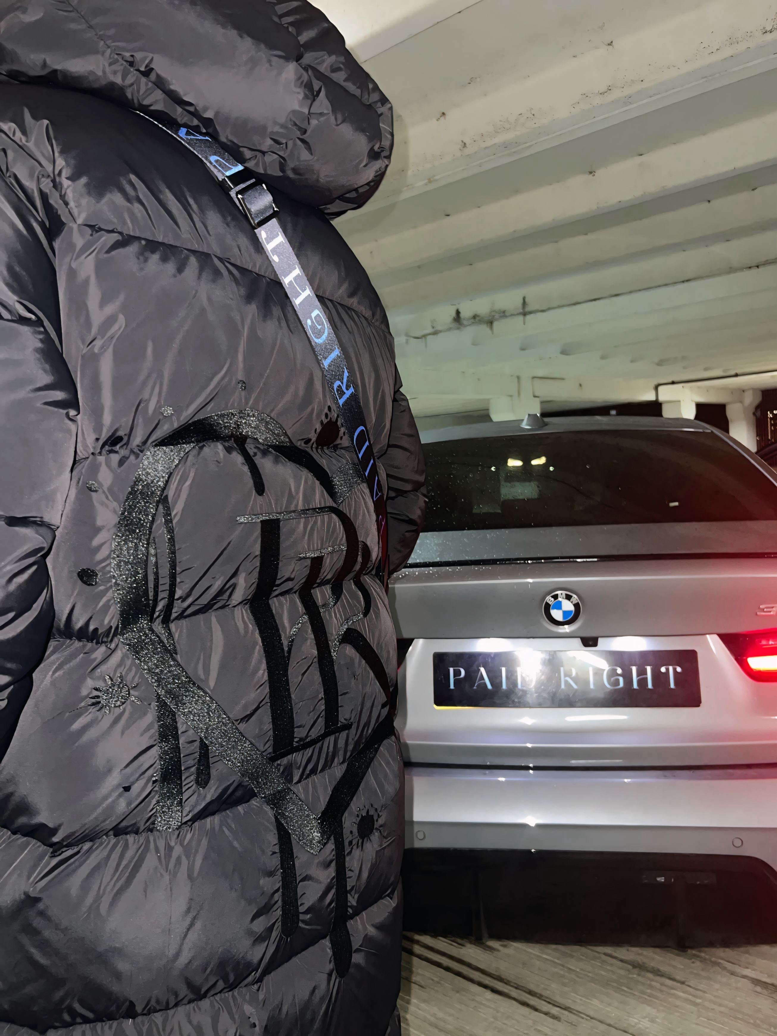 PR Longline Badge Puffer Black x Black