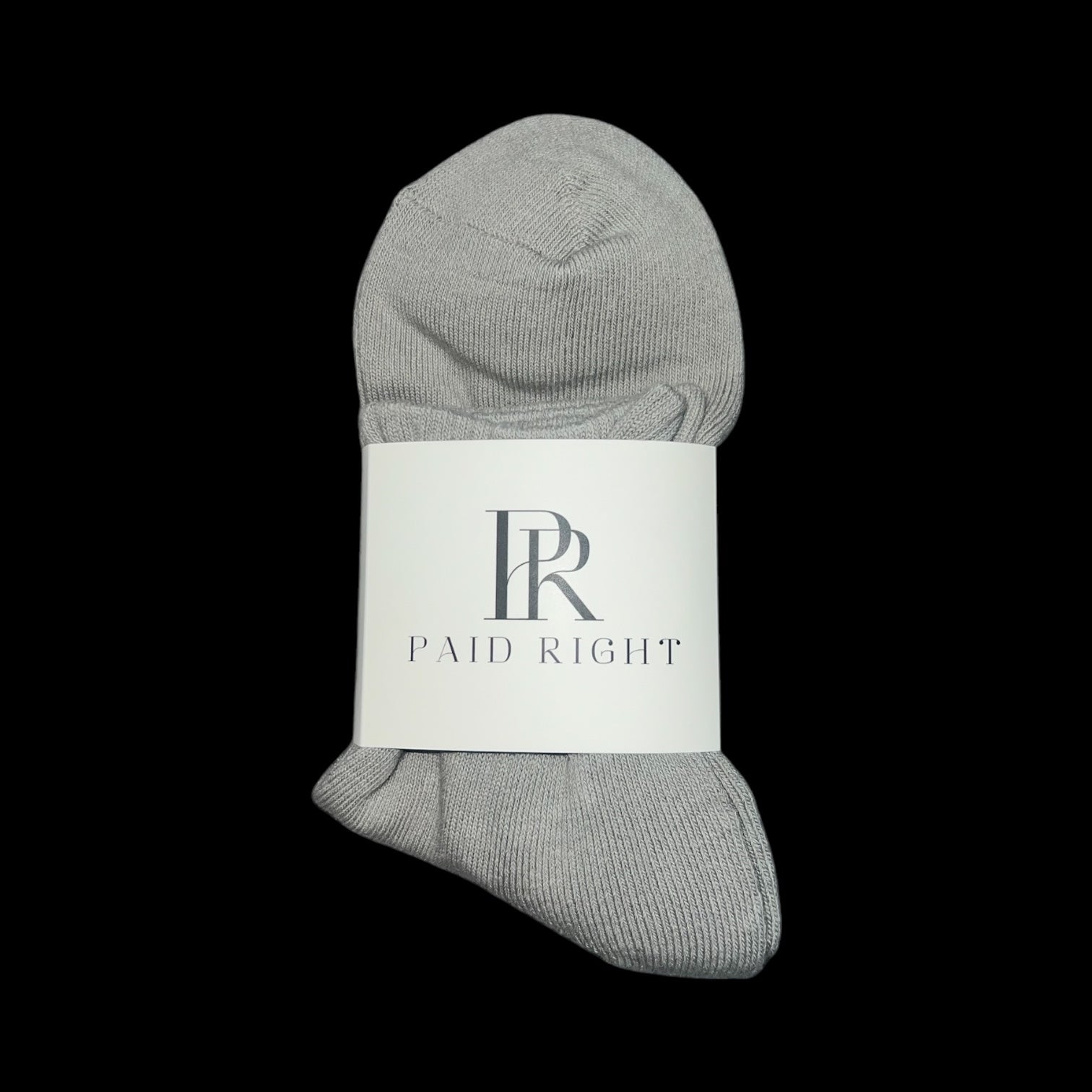 PR Light Grey HD Embroidered Low Crew Socks