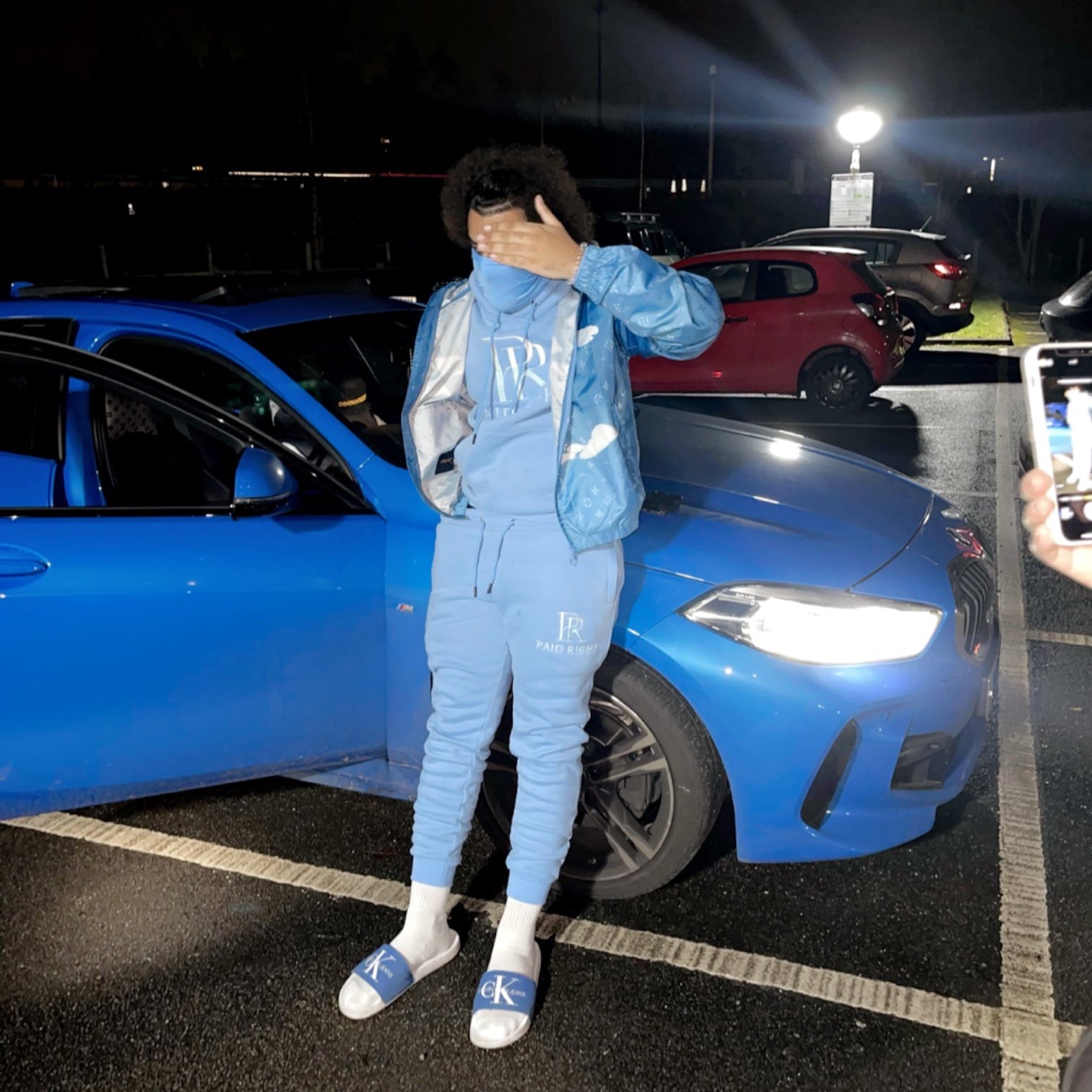 PR Embroidered Tracksuit Set - Baby Blue