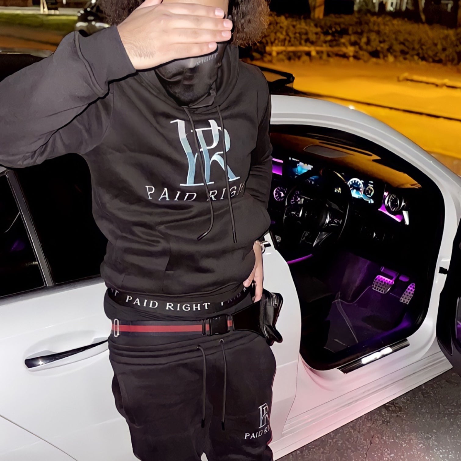 PR Embroidered Tracksuit Set - Black