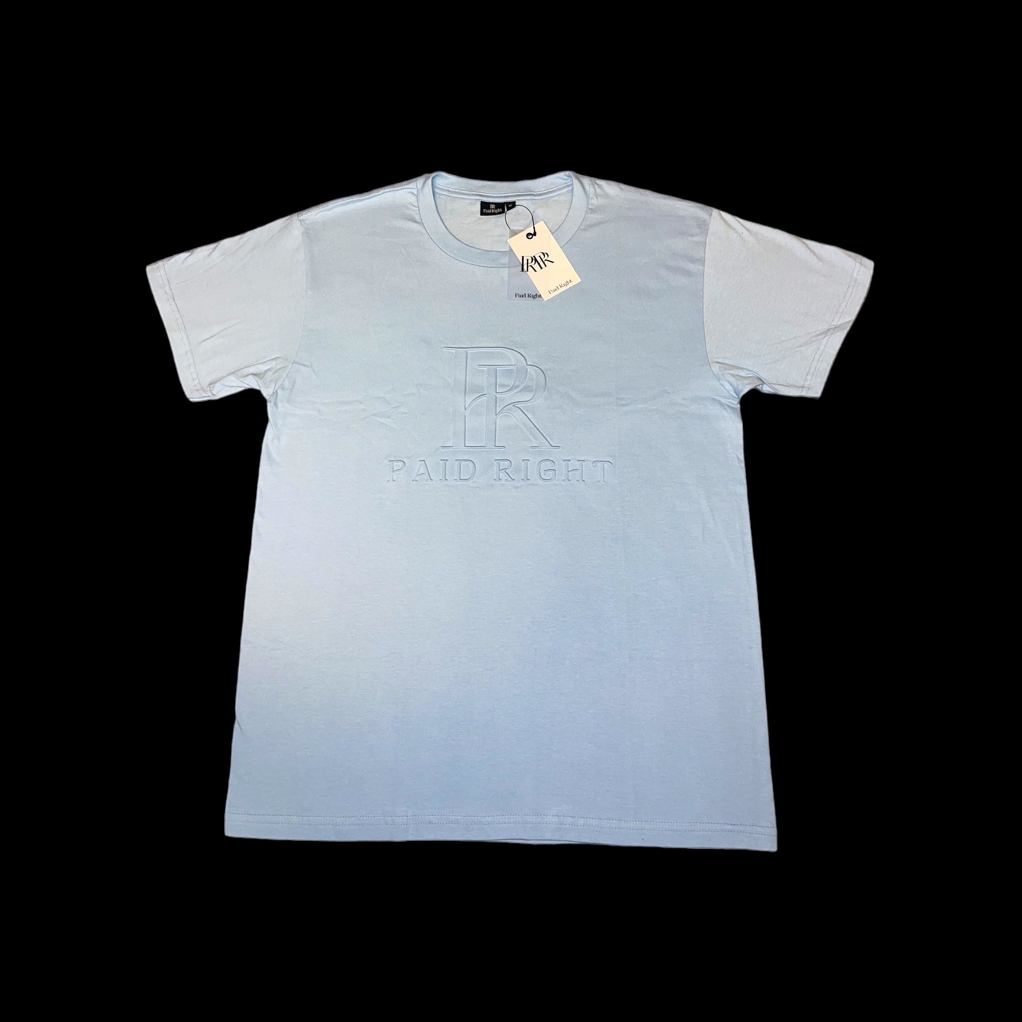 PR Paid Right Light Blue Embossed Tee