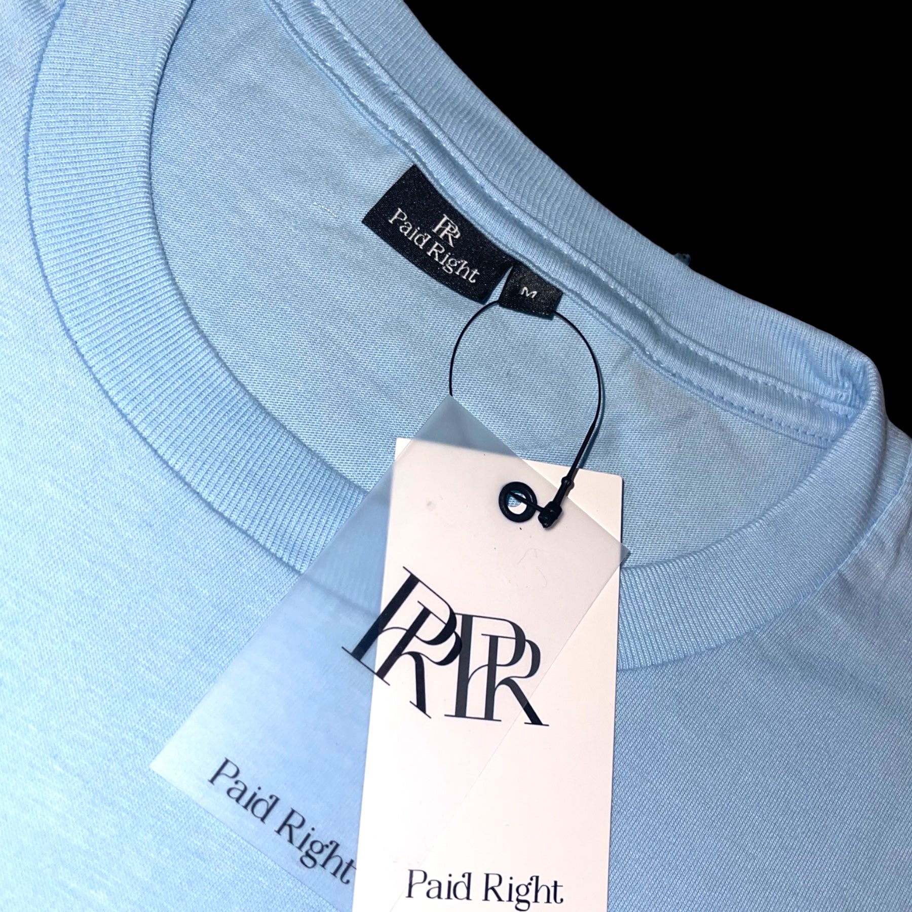 PR Paid Right Light Blue Embossed Tee