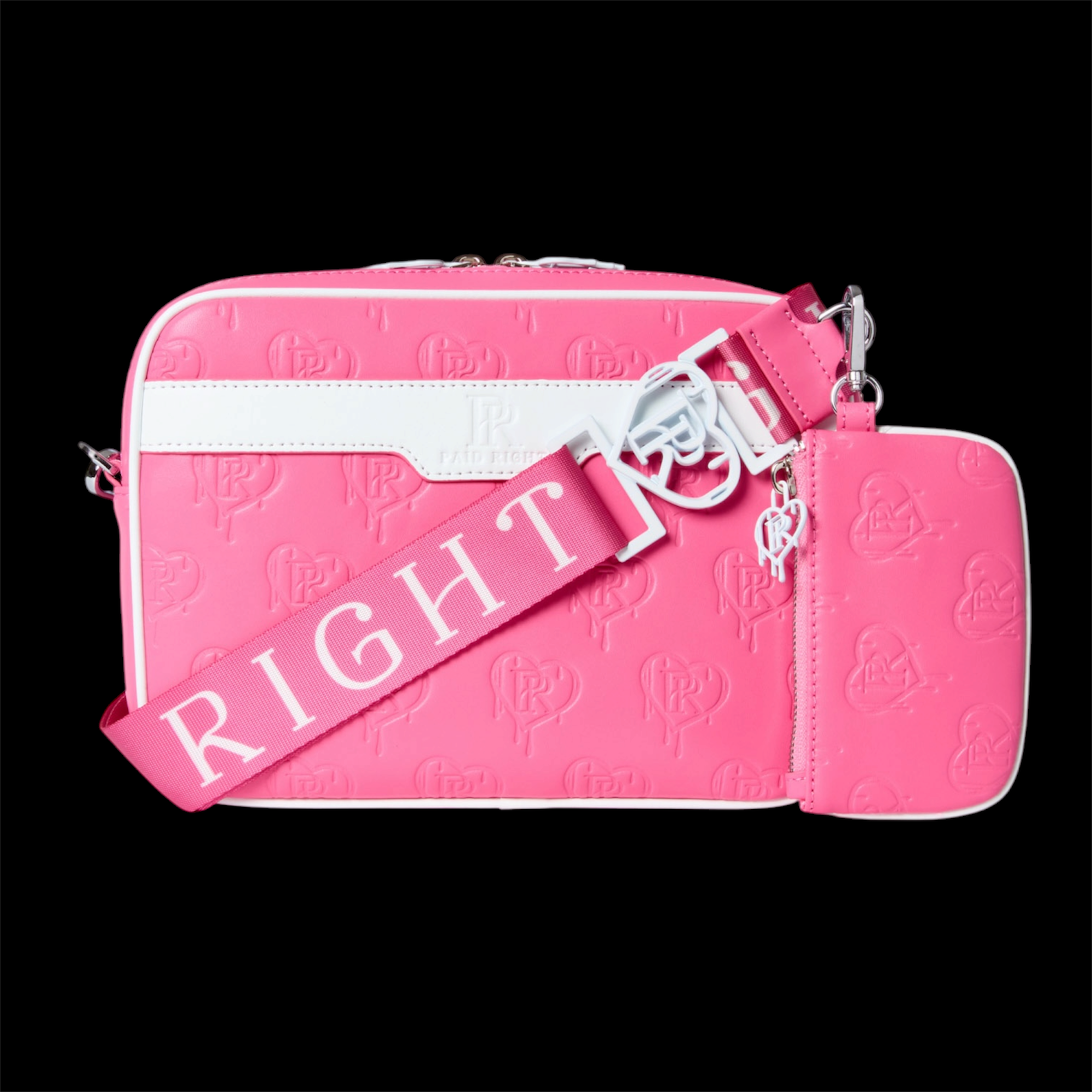 PR Messenger Bag - Fuchsia Pink x White
