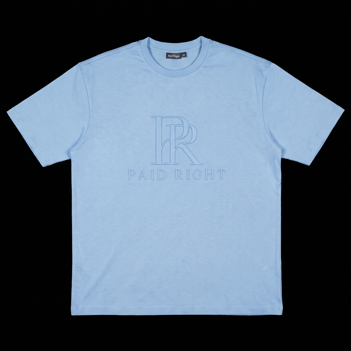 PR Paid Right Light Blue Embossed Tee