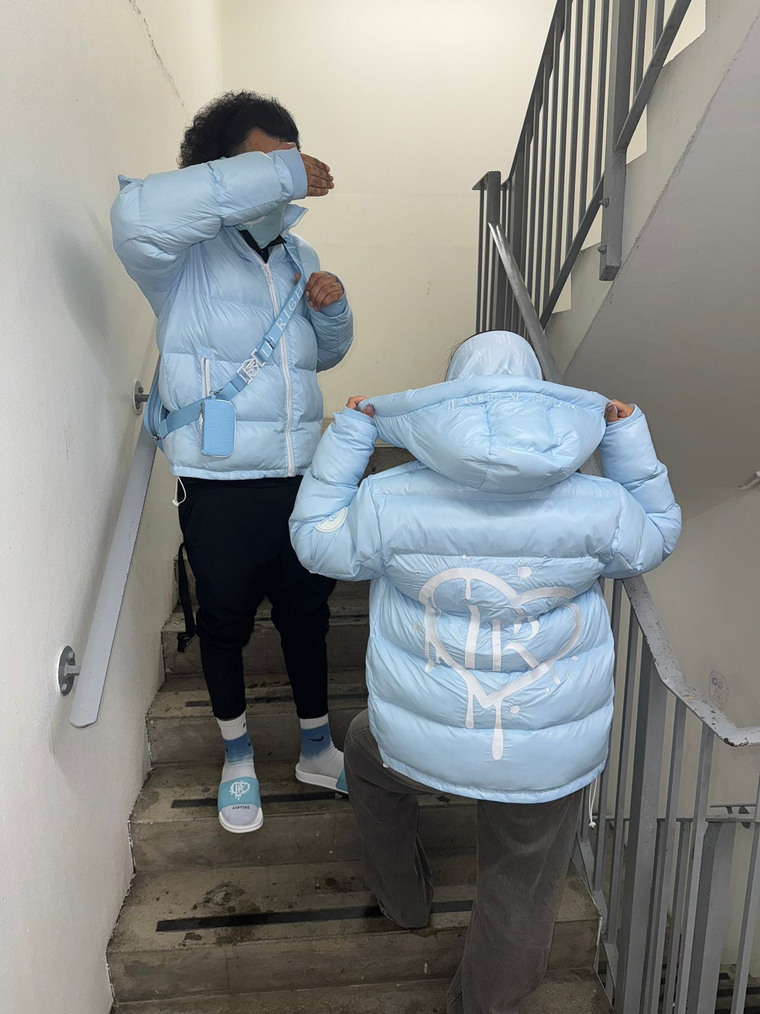 PR Messenger Bag - Baby Blue x White