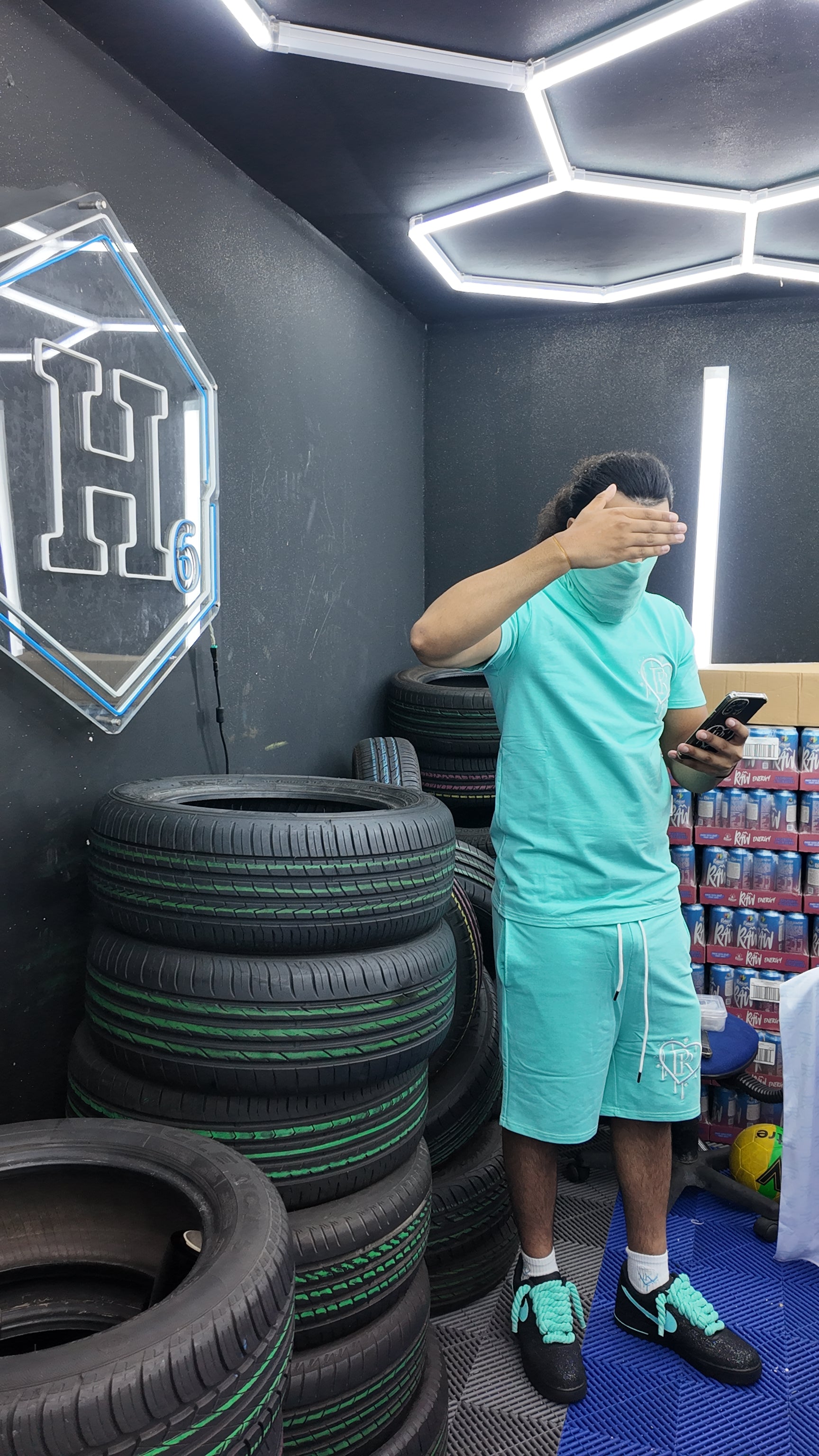 PR HD Tiffany Green Embroidered Short Set