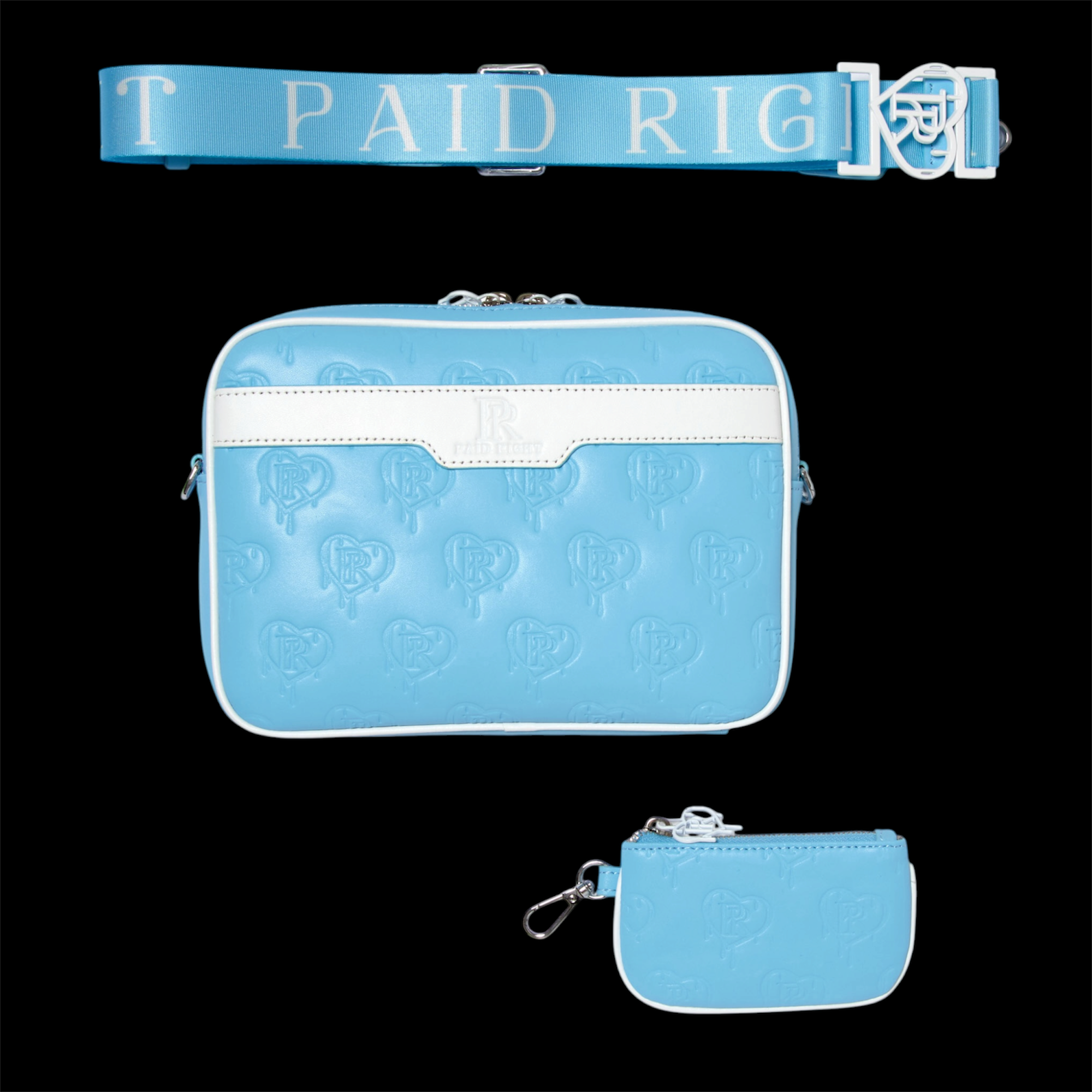 PR Messenger Bag - Baby Blue x White