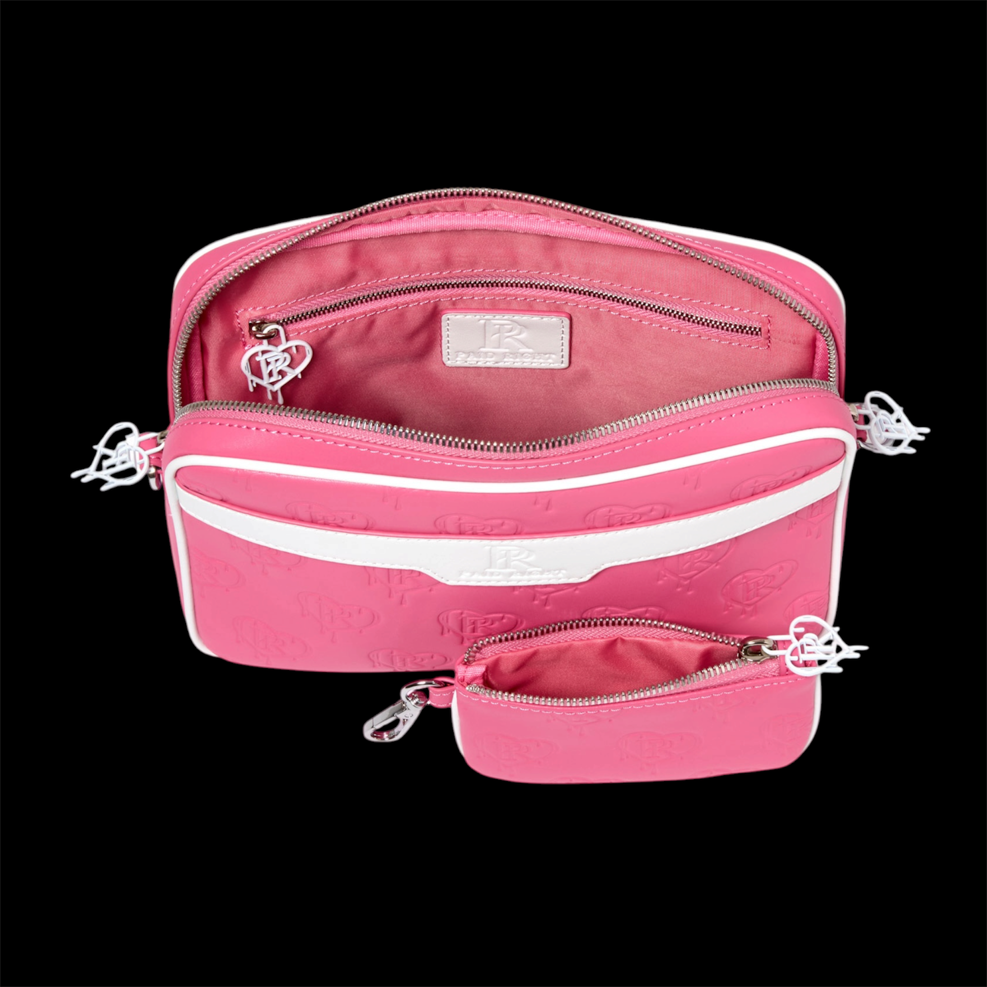 PR Messenger Bag - Fuchsia Pink x White