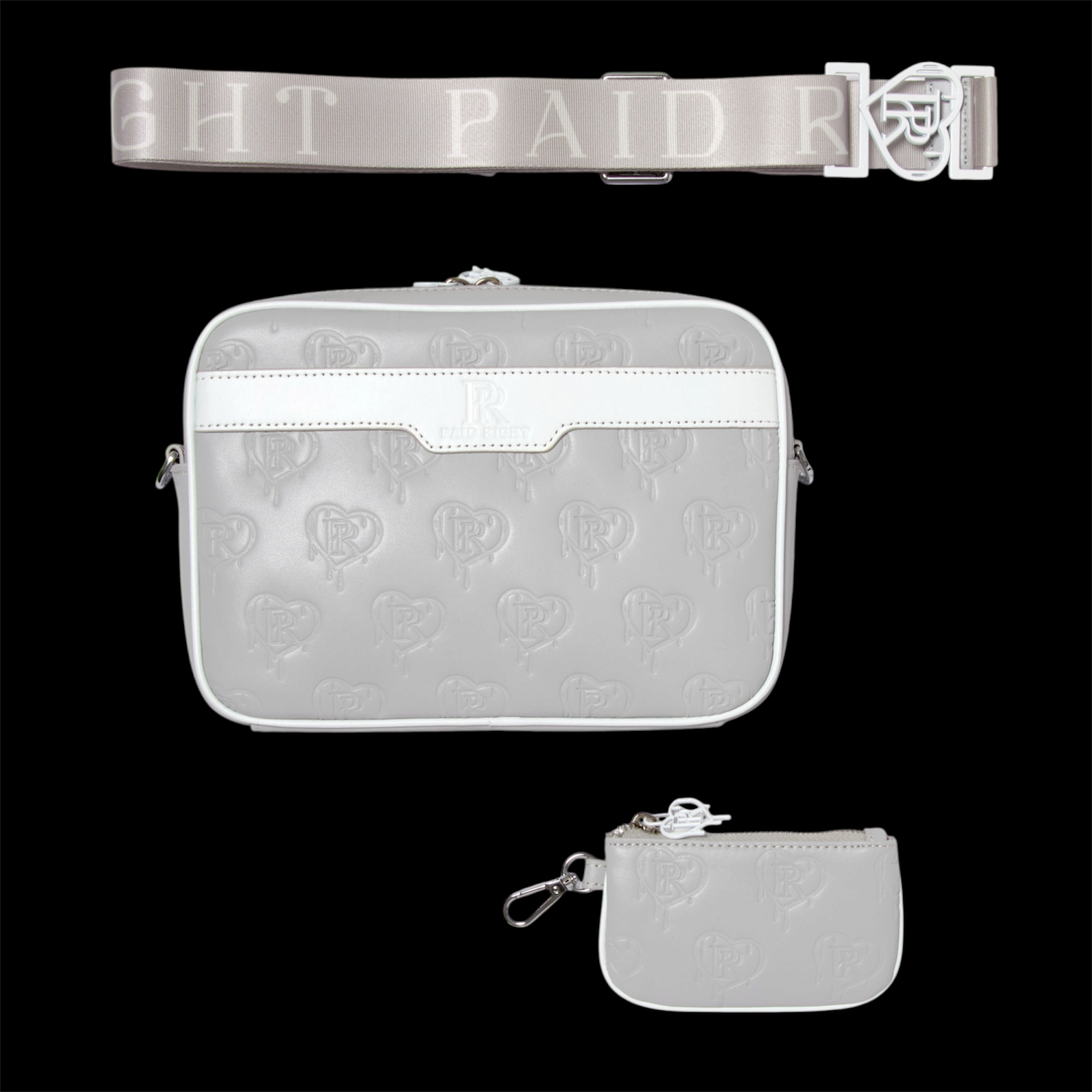 PR Messenger Bag - Grey x White