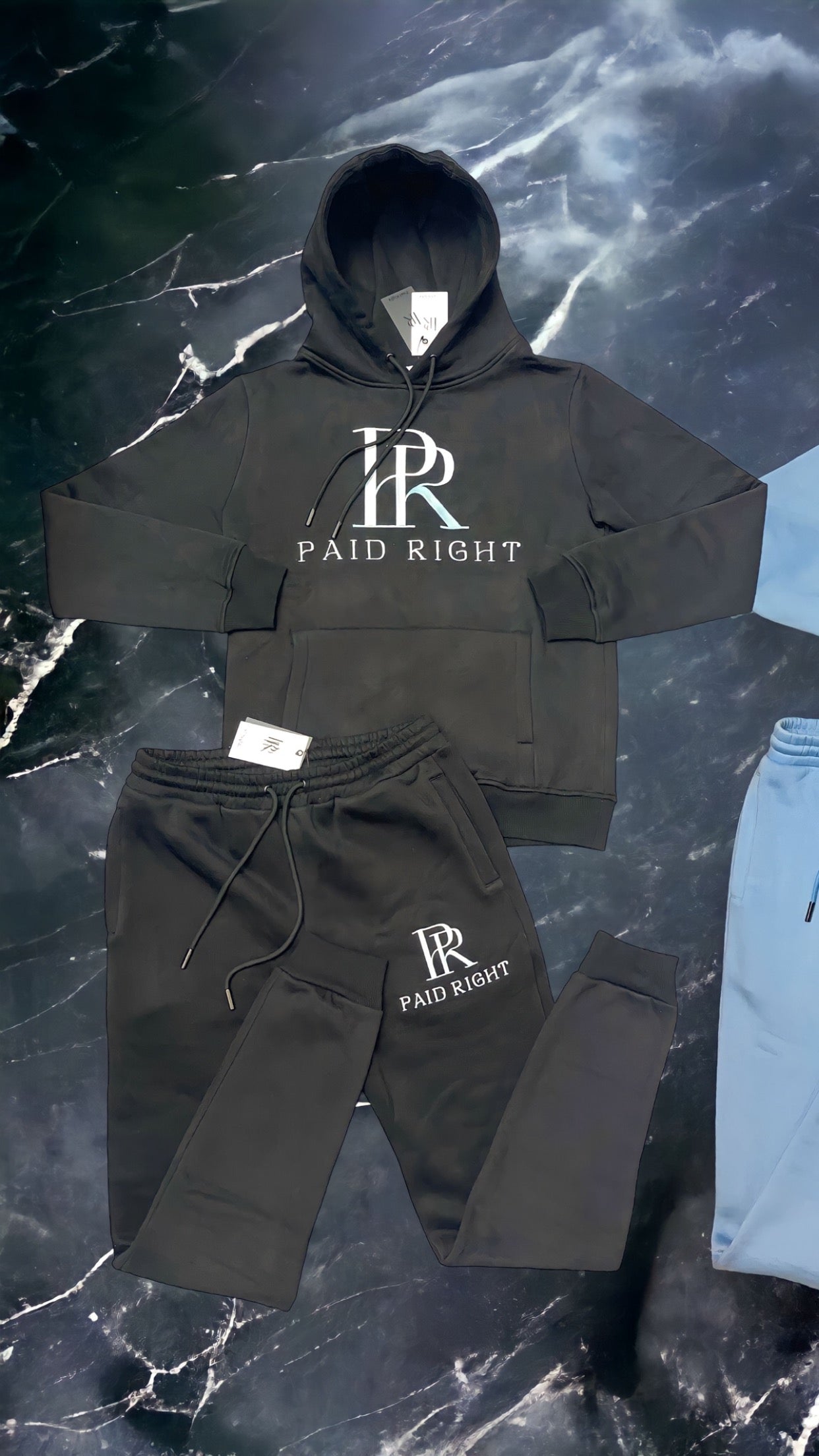 PR Embroidered Tracksuit Set - Black